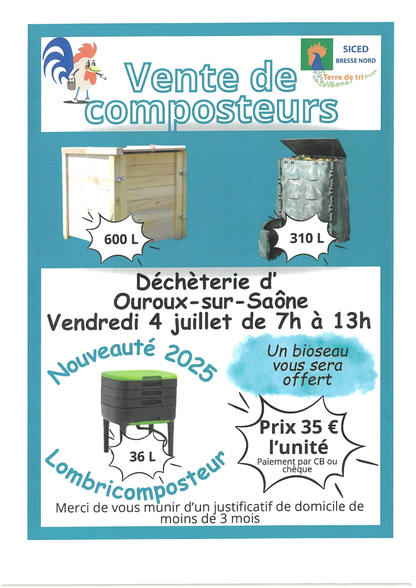 Vente composteurs Ouroux sur Saône