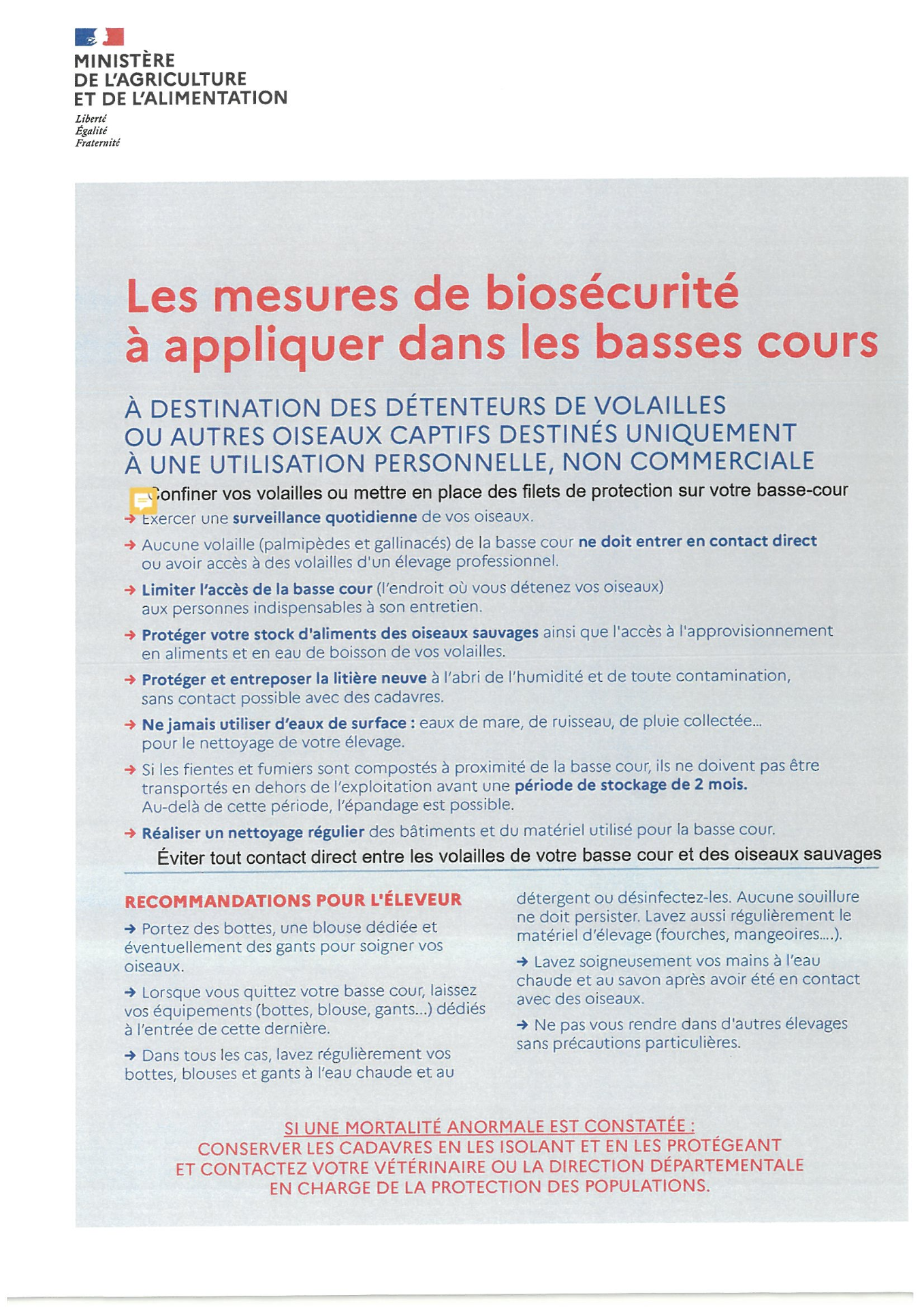 Alerte Grippe Aviaire