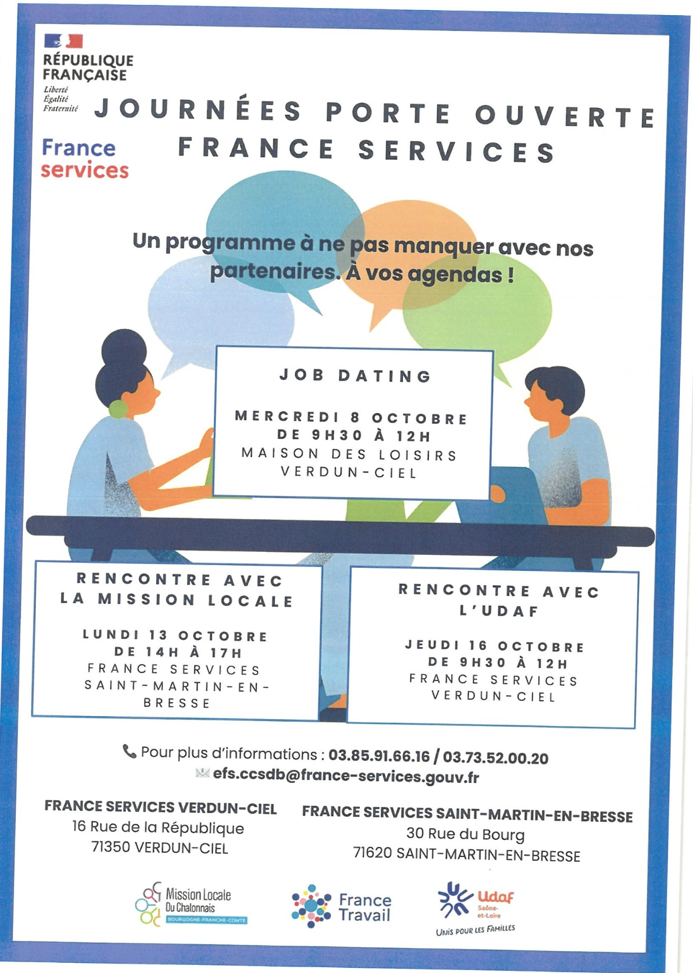 Job dating, mission locale, UDAF